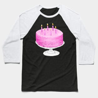 Pink Birthday Cake Baseball T-Shirt